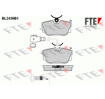Sada brzdových destiček, kotoučová brzda FTE 9010737