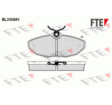 Sada brzdových destiček, kotoučová brzda FTE 9011042