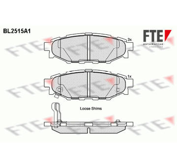 Sada brzdových destiček, kotoučová brzda FTE 9010773