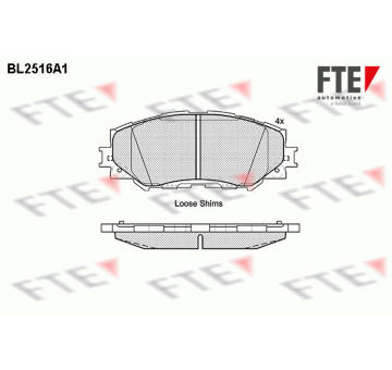Sada brzdových destiček, kotoučová brzda FTE 9010774