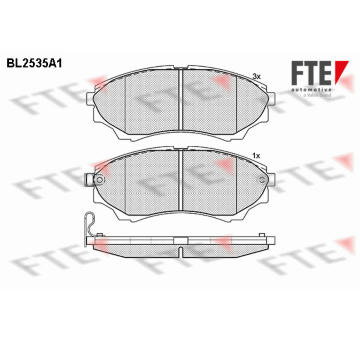 Sada brzdových destiček, kotoučová brzda FTE 9010787