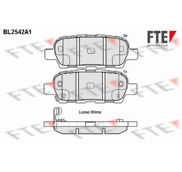 Sada brzdových destiček, kotoučová brzda FTE BL2542A1