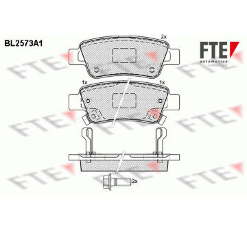 Sada brzdových destiček, kotoučová brzda FTE BL2573A1