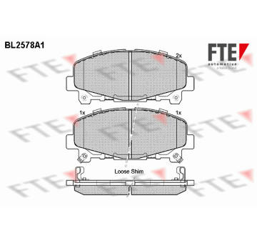 Sada brzdových destiček, kotoučová brzda FTE 9010829