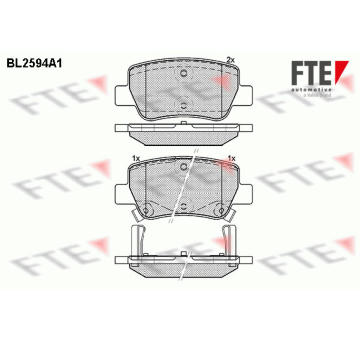 Sada brzdových destiček, kotoučová brzda FTE 9010845