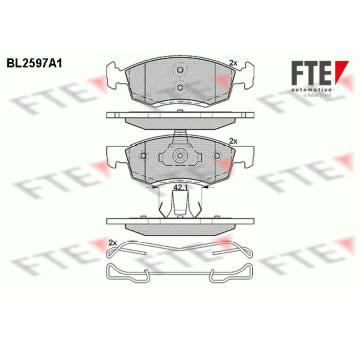 Sada brzdových destiček, kotoučová brzda FTE 9010848