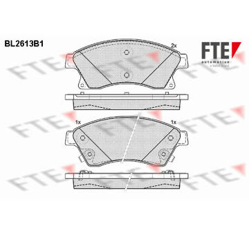 Sada brzdových destiček, kotoučová brzda FTE 9010861