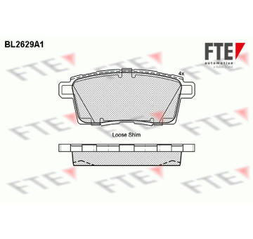 Sada brzdových destiček, kotoučová brzda FTE 9010876