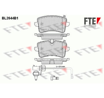 Sada brzdových destiček, kotoučová brzda FTE 9010887