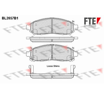 Sada brzdových destiček, kotoučová brzda FTE 9010896