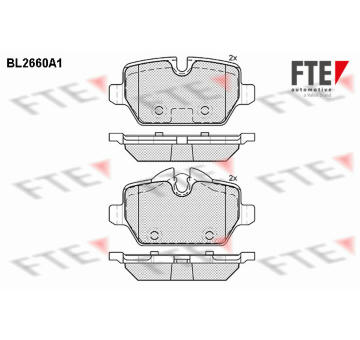Sada brzdových destiček, kotoučová brzda FTE 9010899