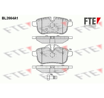 Sada brzdových destiček, kotoučová brzda FTE 9010902