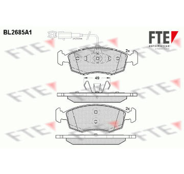 Sada brzdových destiček, kotoučová brzda FTE BL2685A1