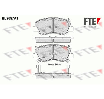 Sada brzdových destiček, kotoučová brzda FTE 9010917