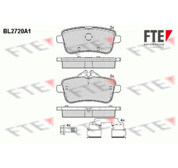 Sada brzdových destiček, kotoučová brzda FTE 9010944