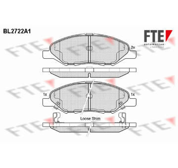 Sada brzdových destiček, kotoučová brzda FTE 9010947
