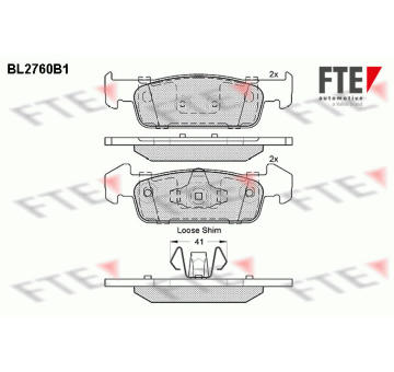 Sada brzdových destiček, kotoučová brzda FTE 9010968