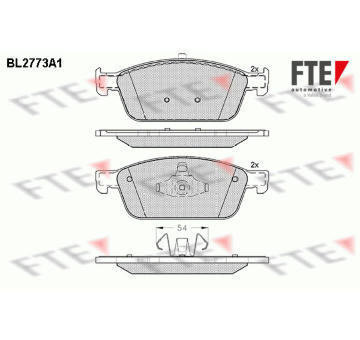 Sada brzdových destiček, kotoučová brzda FTE 9010978