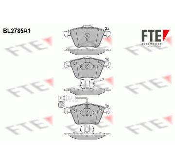 Sada brzdových destiček, kotoučová brzda FTE 9010980