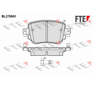 Sada brzdových destiček, kotoučová brzda FTE 9010982