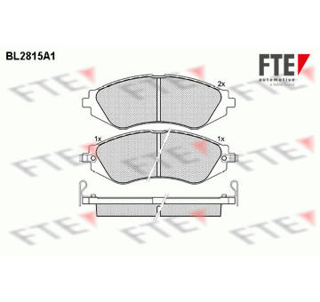 Sada brzdových destiček, kotoučová brzda FTE 9011002