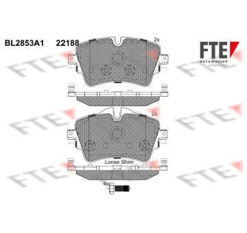 Sada brzdových destiček, kotoučová brzda FTE 9011026