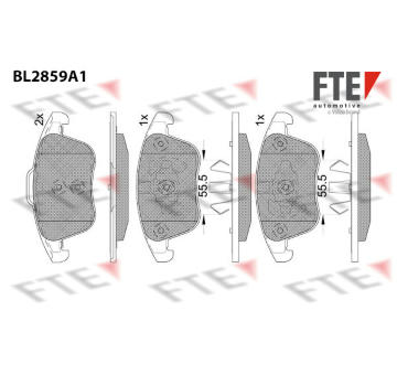 Sada brzdových destiček, kotoučová brzda FTE 9011099