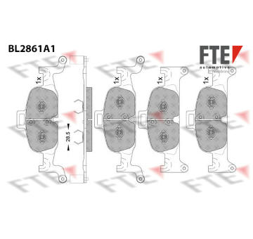 Sada brzdových destiček, kotoučová brzda FTE 9011101