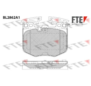 Sada brzdových destiček, kotoučová brzda FTE 9011102