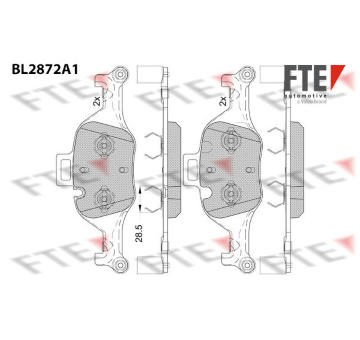 Sada brzdových destiček, kotoučová brzda FTE 9011112