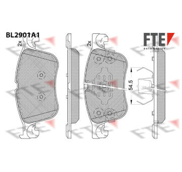 Sada brzdových destiček, kotoučová brzda FTE 9011142