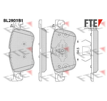 Sada brzdových destiček, kotoučová brzda FTE 9011143