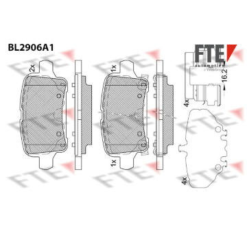 Sada brzdových destiček, kotoučová brzda FTE 9011148