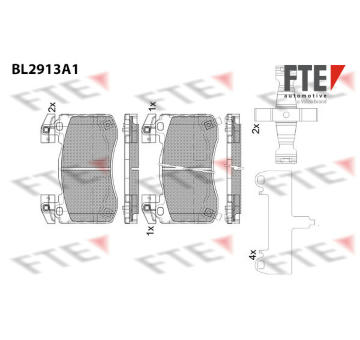 Sada brzdových destiček, kotoučová brzda FTE 9011155