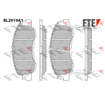 Sada brzdových destiček, kotoučová brzda FTE 9011162