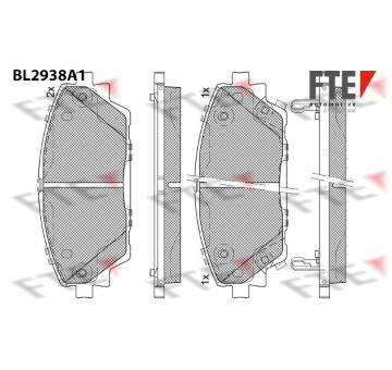 Sada brzdových destiček, kotoučová brzda FTE 9011182