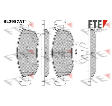 Sada brzdových destiček, kotoučová brzda FTE 9011200