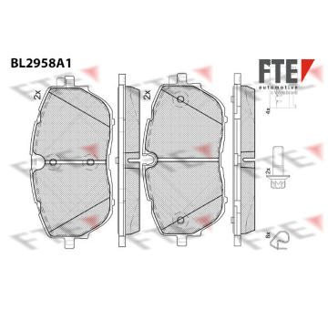 Sada brzdových destiček, kotoučová brzda FTE 9011201