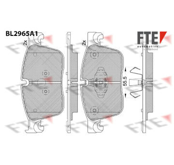 Sada brzdových destiček, kotoučová brzda FTE 9011209
