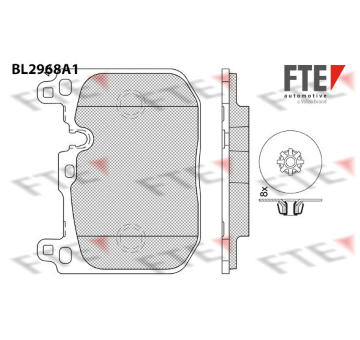 Sada brzdových destiček, kotoučová brzda FTE 9011212