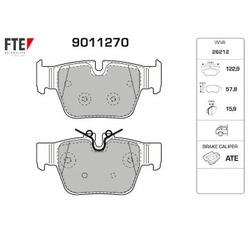 Sada brzdových destiček, kotoučová brzda FTE 9011270