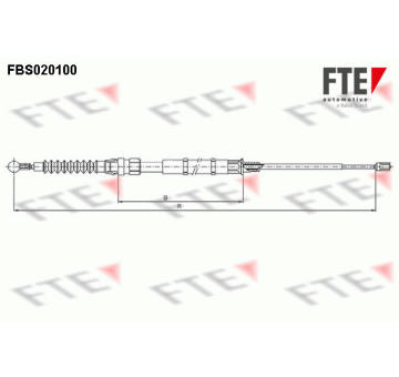 Tažné lanko, parkovací brzda FTE 9250004