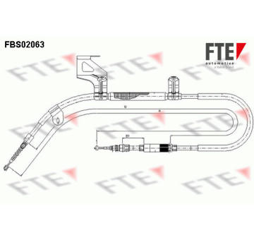 Tažné lanko, parkovací brzda FTE 9250065