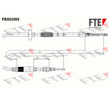 Tažné lanko, parkovací brzda FTE 9250070