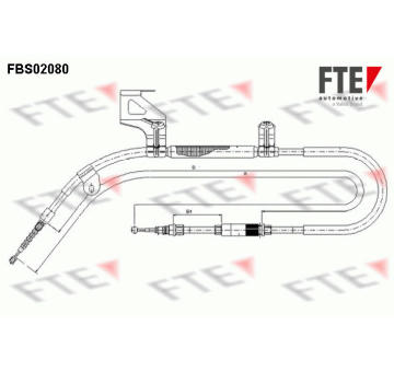 Tažné lanko, parkovací brzda FTE 9250080