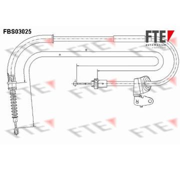 Tažné lanko, parkovací brzda FTE FBS03025