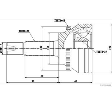 Sada kloubů, hnací hřídel HERTH+BUSS JAKOPARTS J2822140
