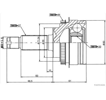 Sada kloubů, hnací hřídel HERTH+BUSS JAKOPARTS J2827124