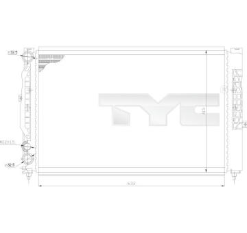 Chladič, chlazení motoru TYC 702-0011