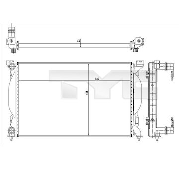 Chladič, chlazení motoru TYC 702-0012-R